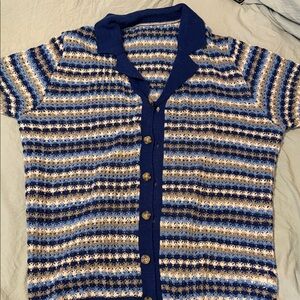 Striped Blue and Cream Shirt